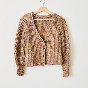 Ba&sh XS Marled Haili Chunky Knit Reversible Cardigan